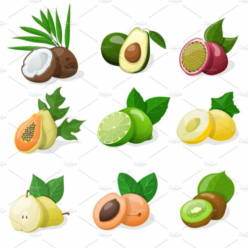 Set of exotic fruit cover image.