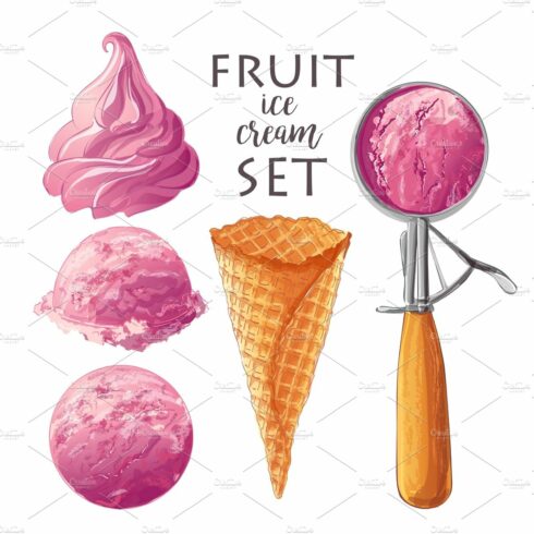 Set of Vector ice creams cover image.