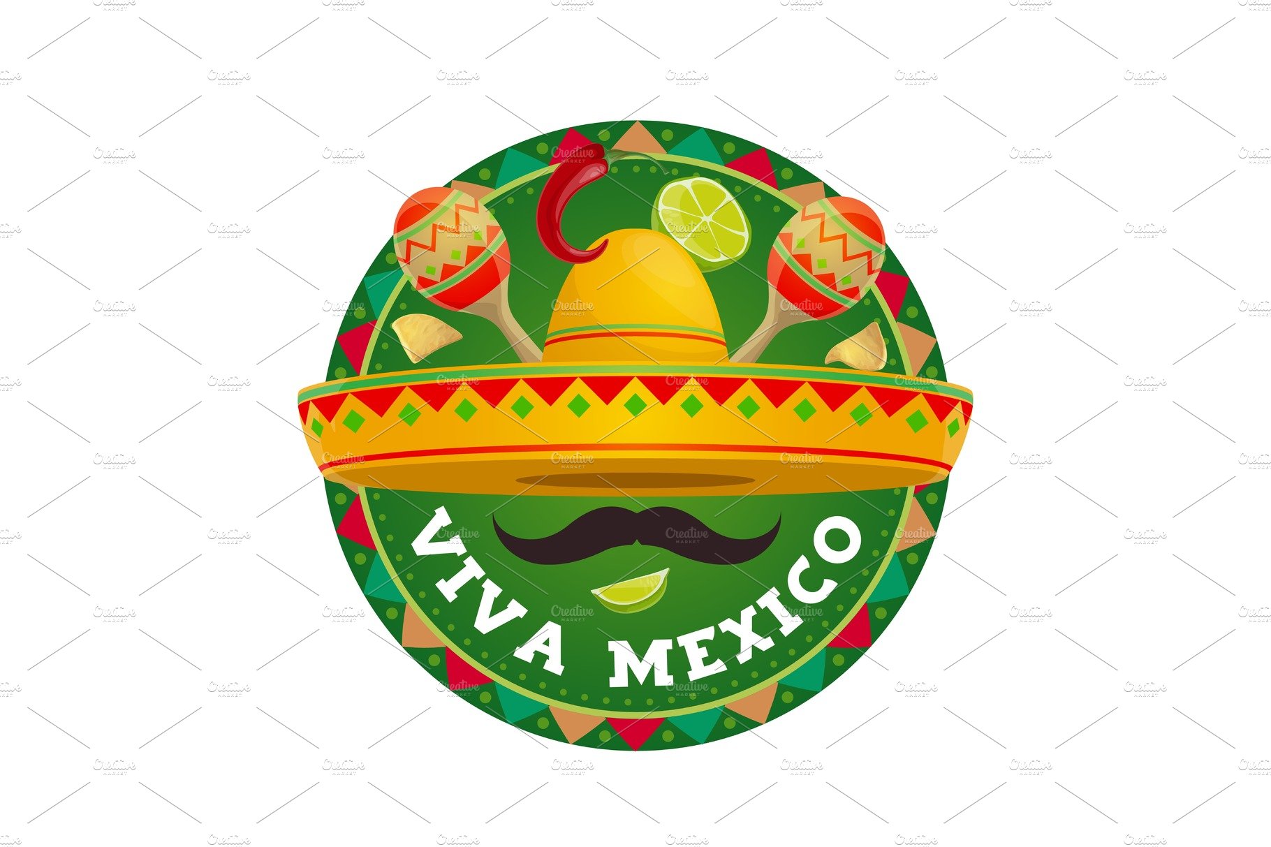 Viva Mexico vector icon cover image.