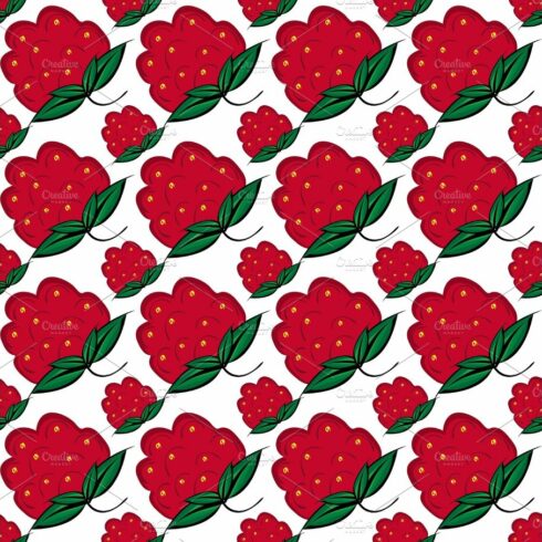 Seamless background with berries raspberry. cover image.