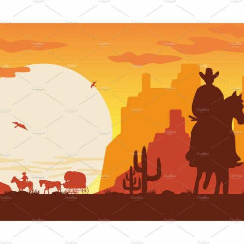 Wild west landscape silhouette cover image.