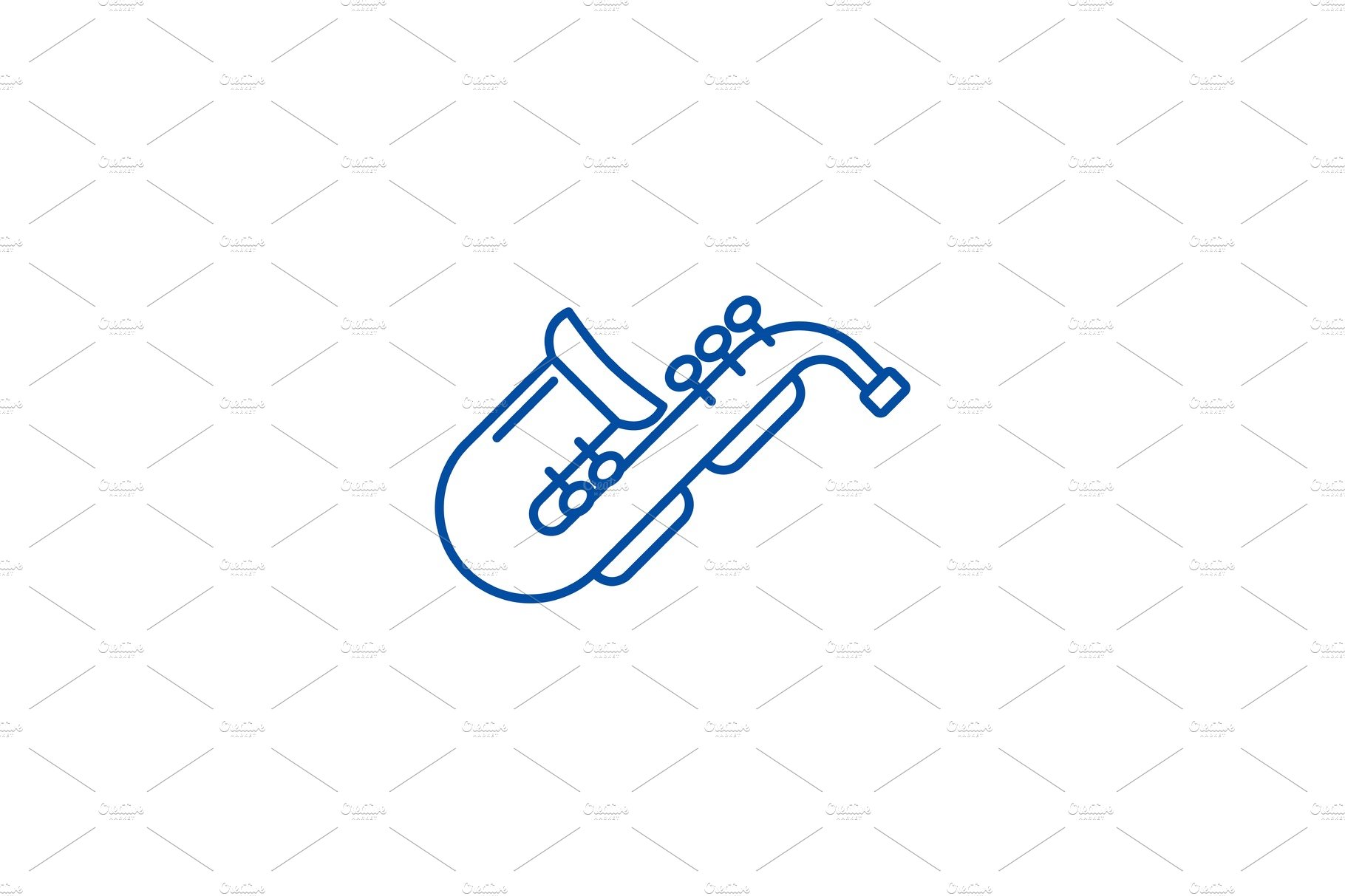 Jazz saxophone line icon concept cover image.