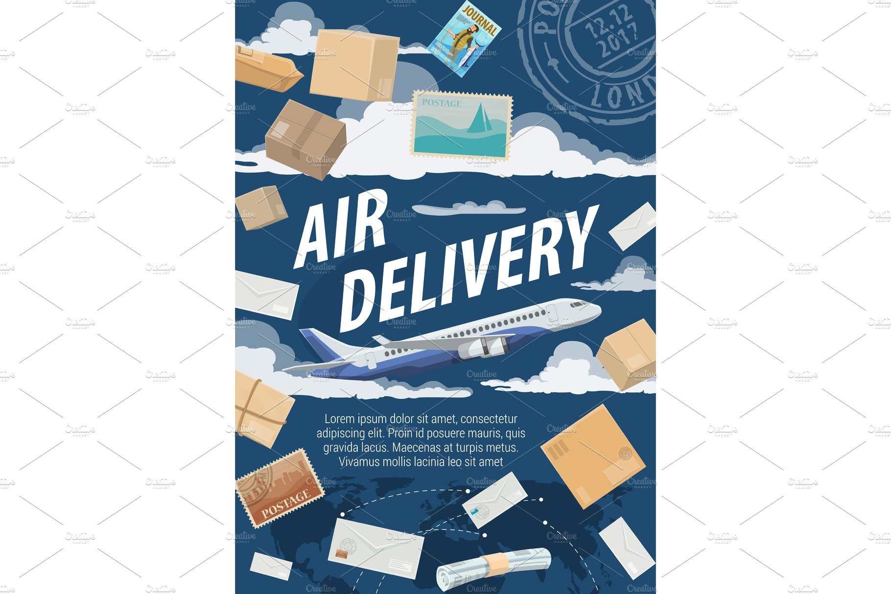 Post air mail delivery service cover image.