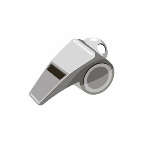 Metal whistle icon, cartoon style cover image.