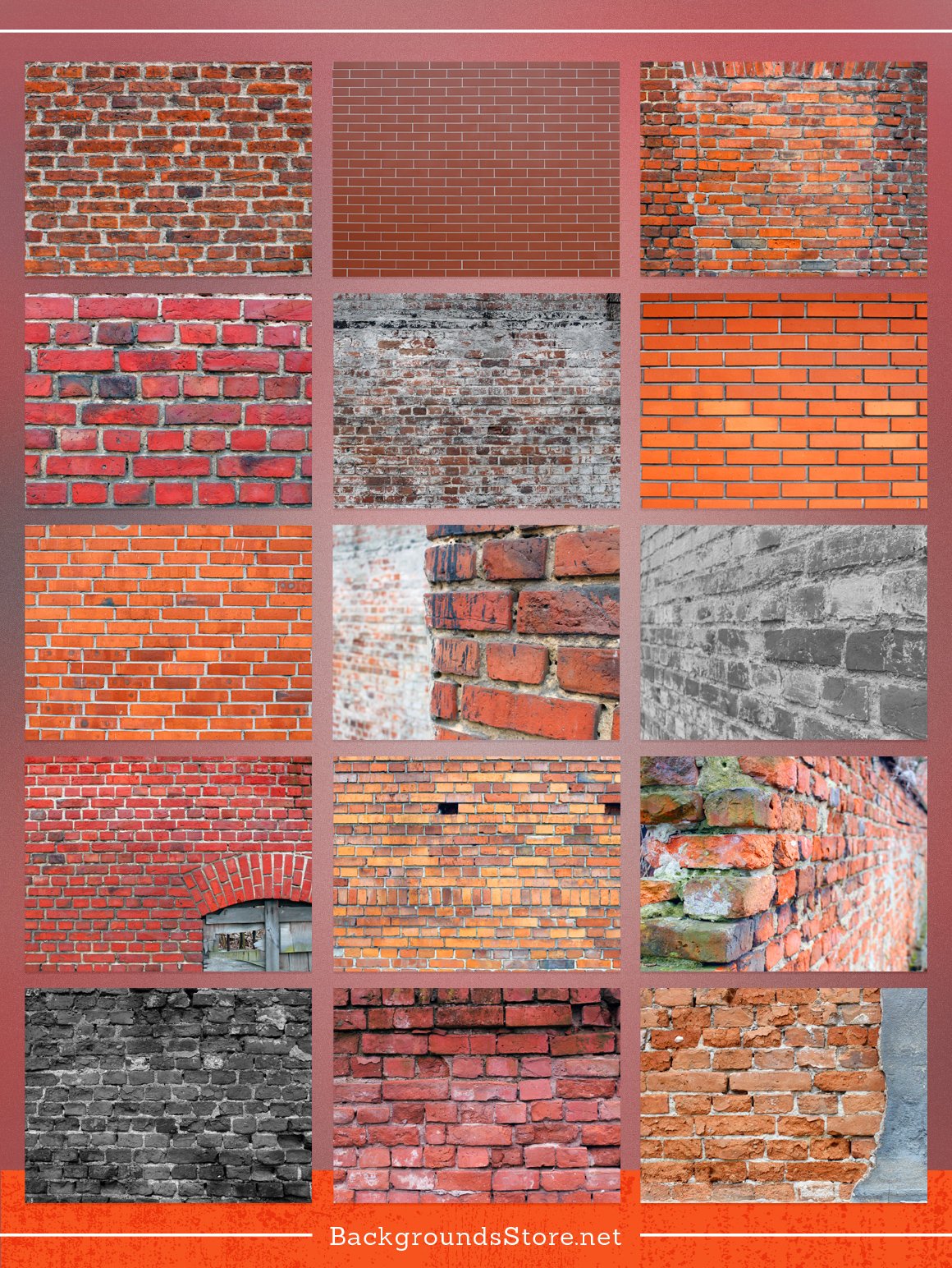 Brick Wall Textures Set preview image.