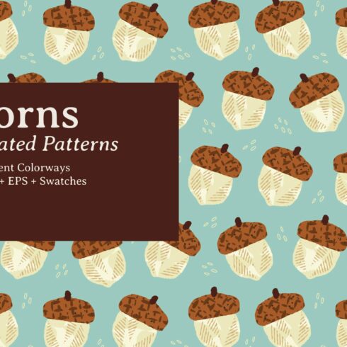 Illustrated Acorns Patterns cover image.