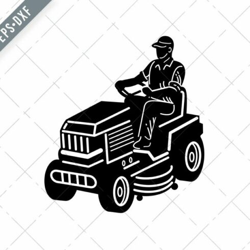 Gardener Riding Ride On Mower SVG cover image.