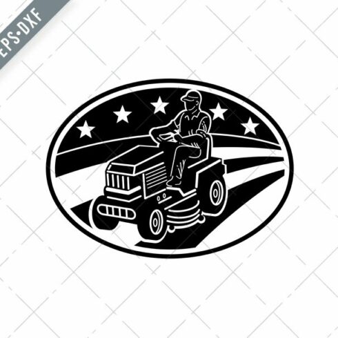 American Gardener Mowing Lawn SVG cover image.
