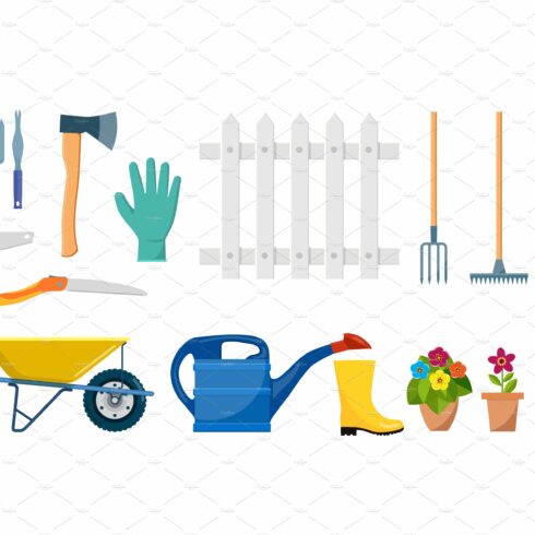 Set of garden tools. cover image.