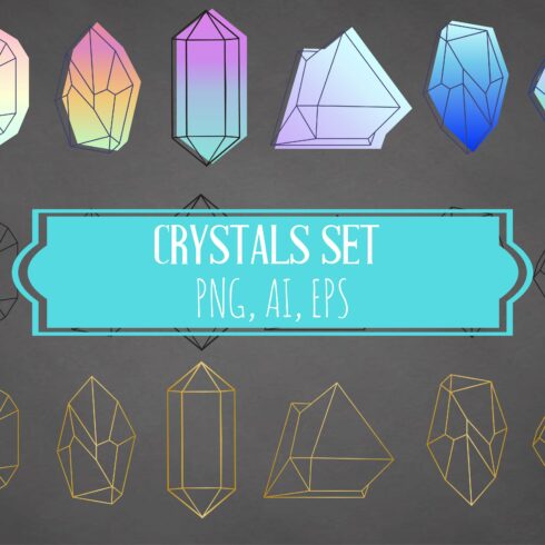 Crystals Set Neon Gold Black cover image.