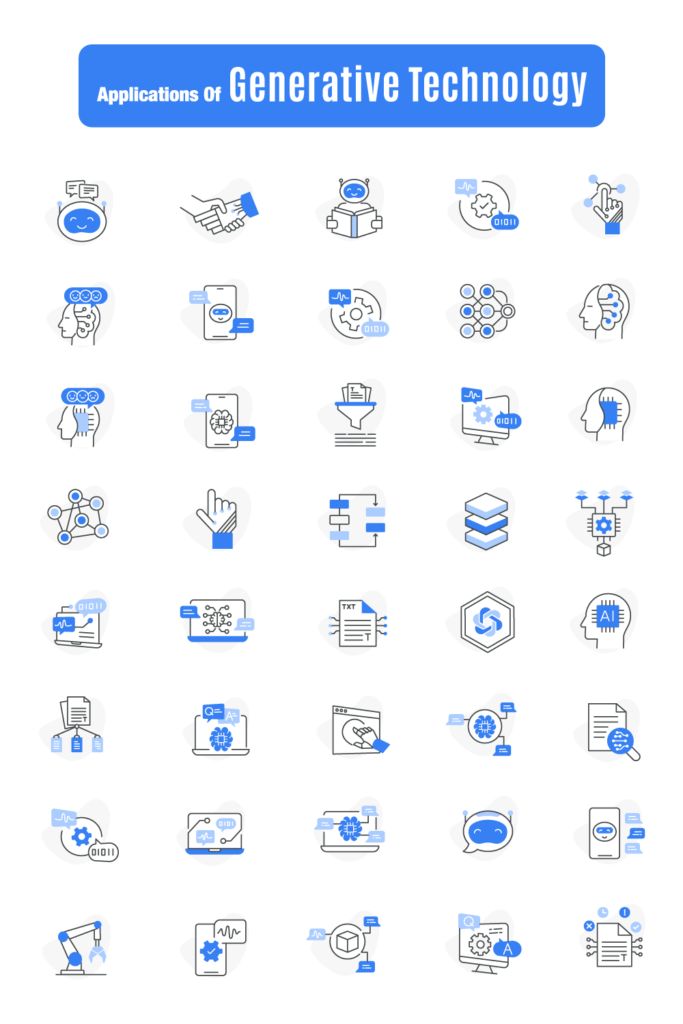 Applications of generative technology Icons. Editable Stroke Vector SVG ...