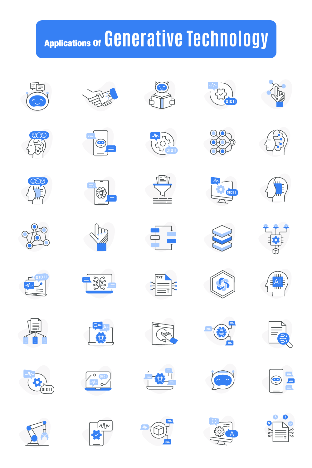 Applications of generative technology Icons Editable Stroke Vector SVG Icons pinterest preview image.