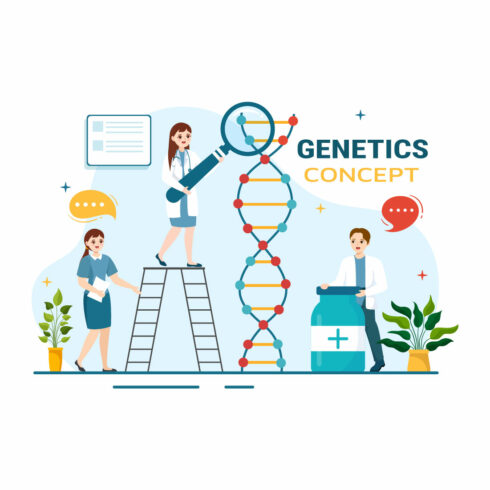 12 Genetic Science Concept Illustration cover image.