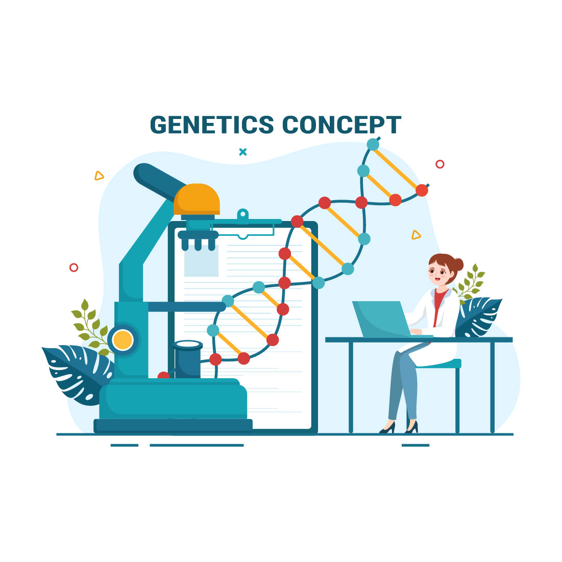 12 Genetic Science Concept Illustration preview image.