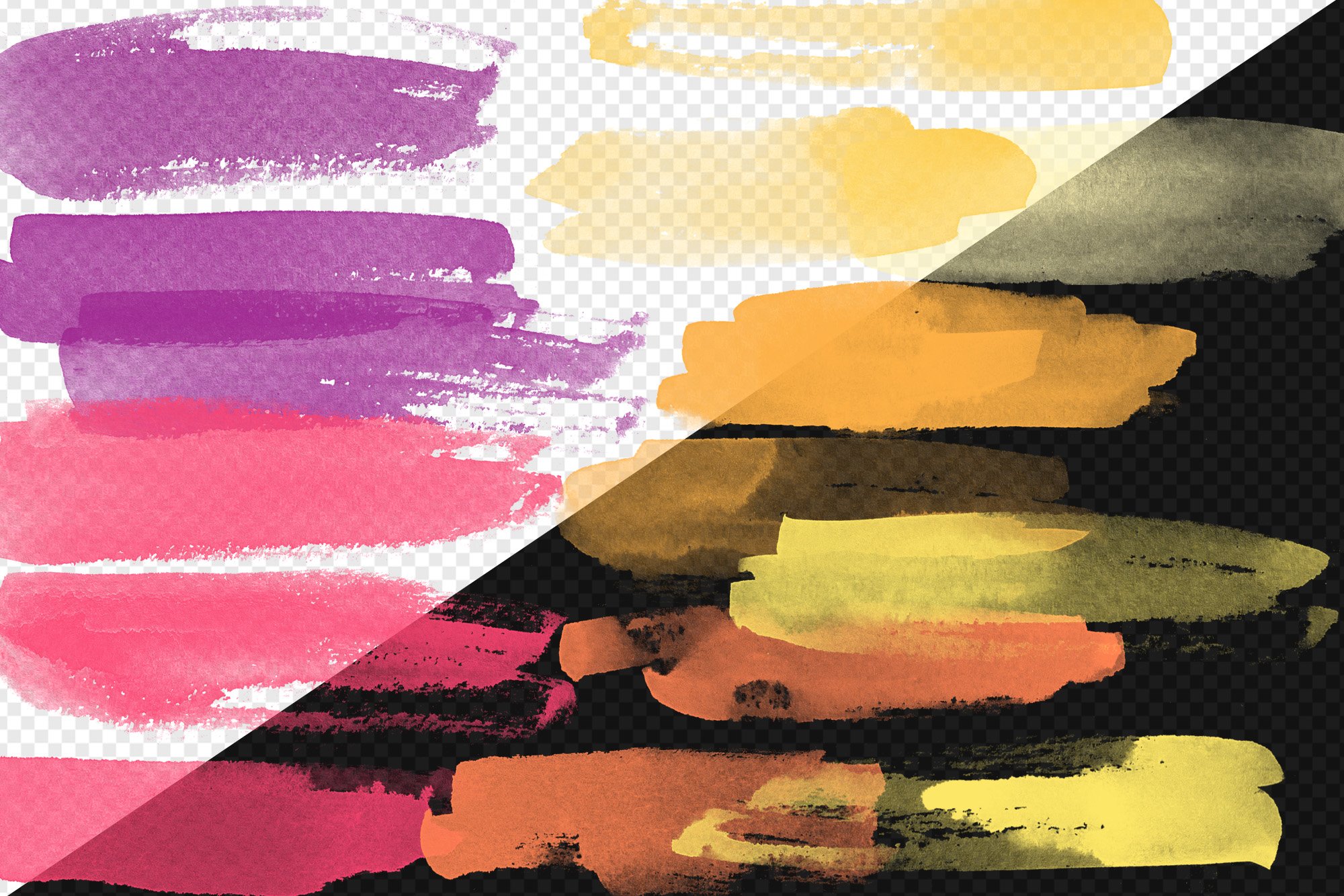 gentle sunset watercolor brush strokes preview 3 318