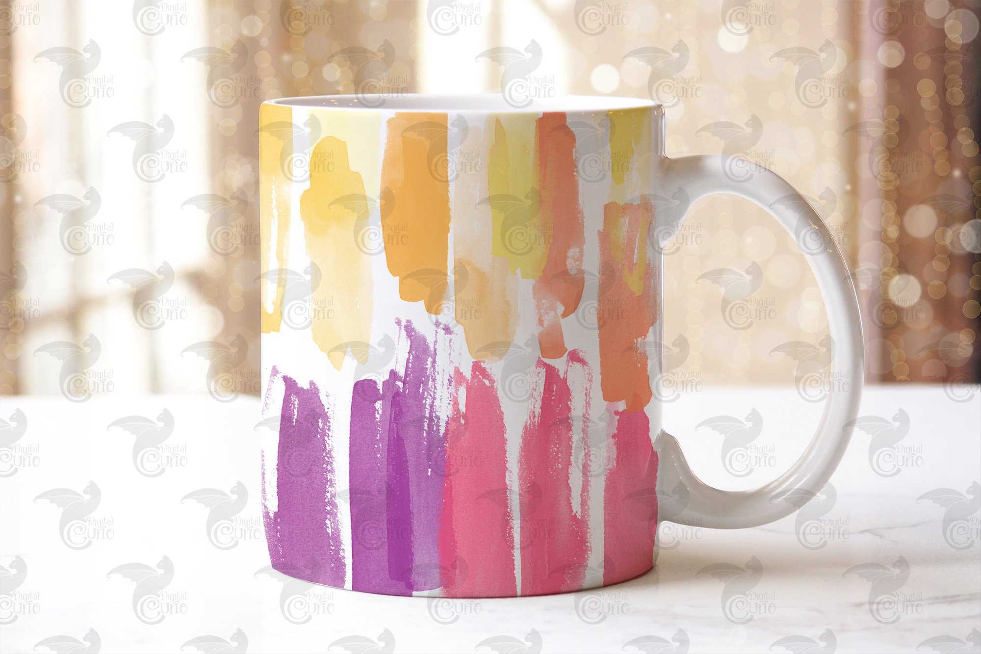 gentle sunset watercolor brush strokes preview 4 363