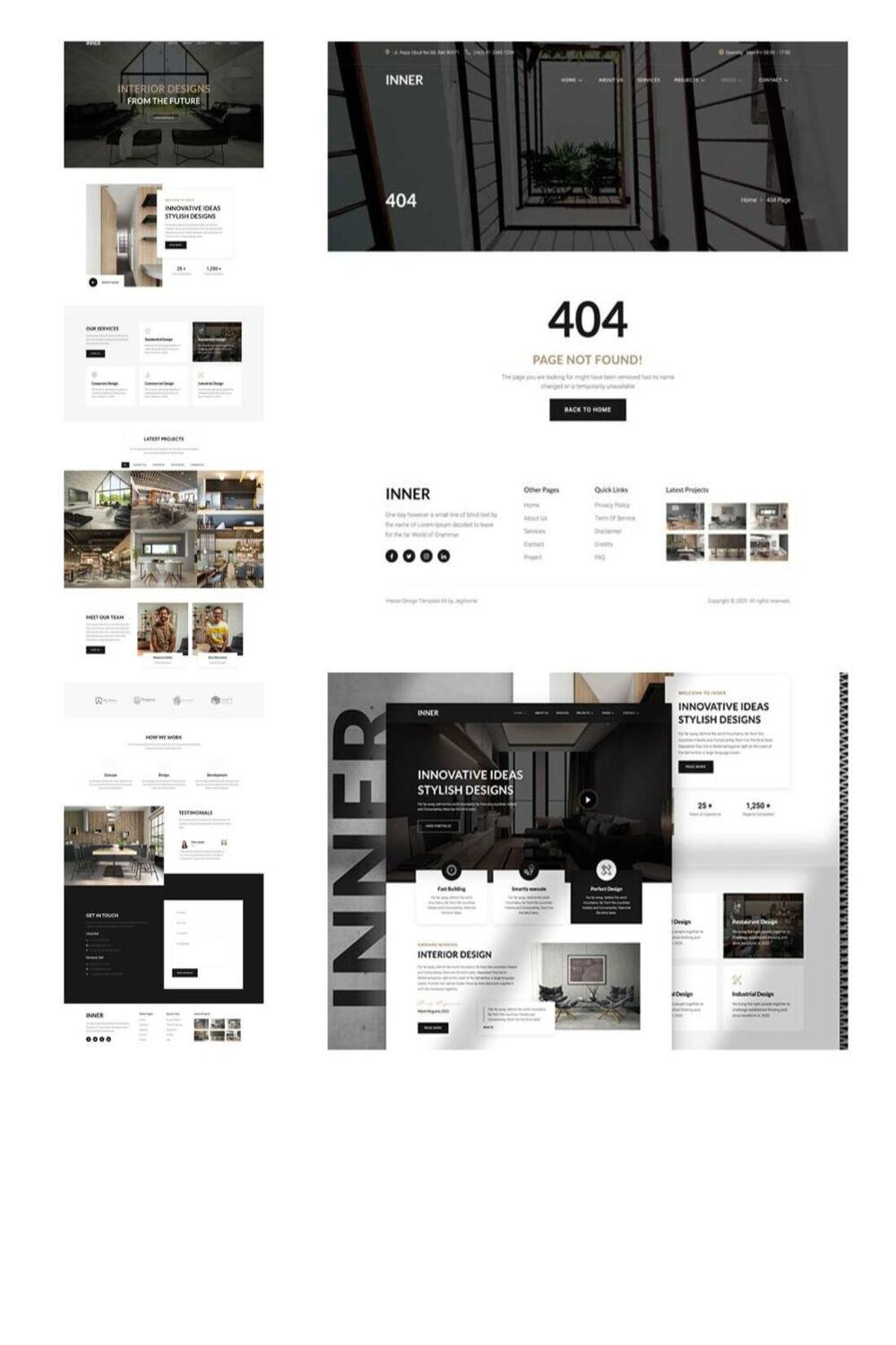 Inner – Interior Design & Architecture Template Kit pinterest preview image.