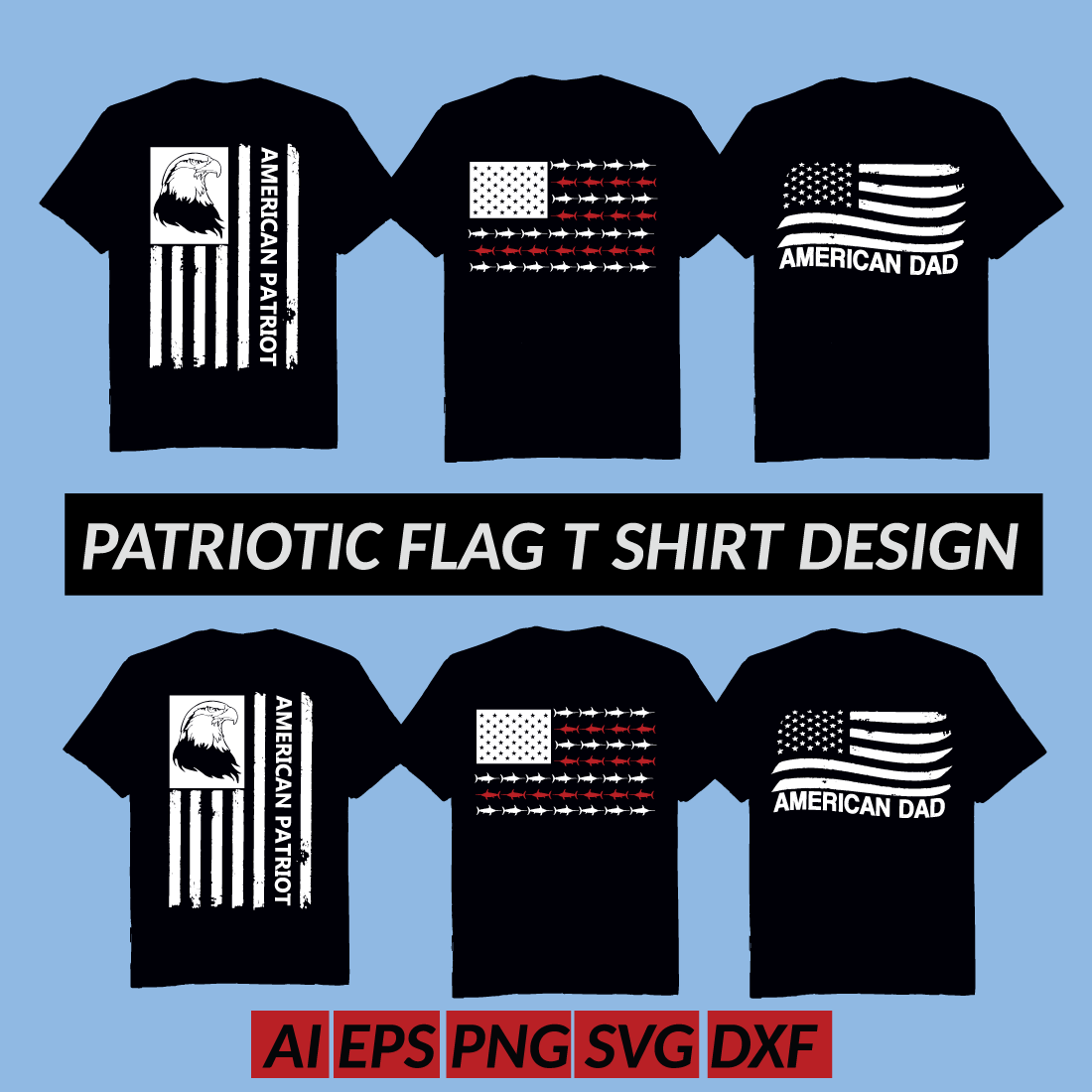 Show Your Love for America with this Patriotic T-Shirt Design preview image.