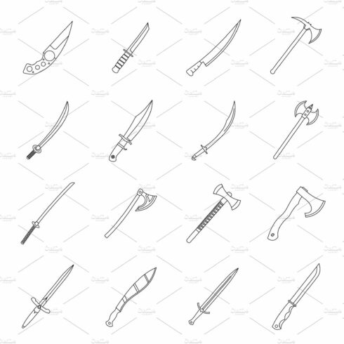 Steel arms symbols icons set cover image.