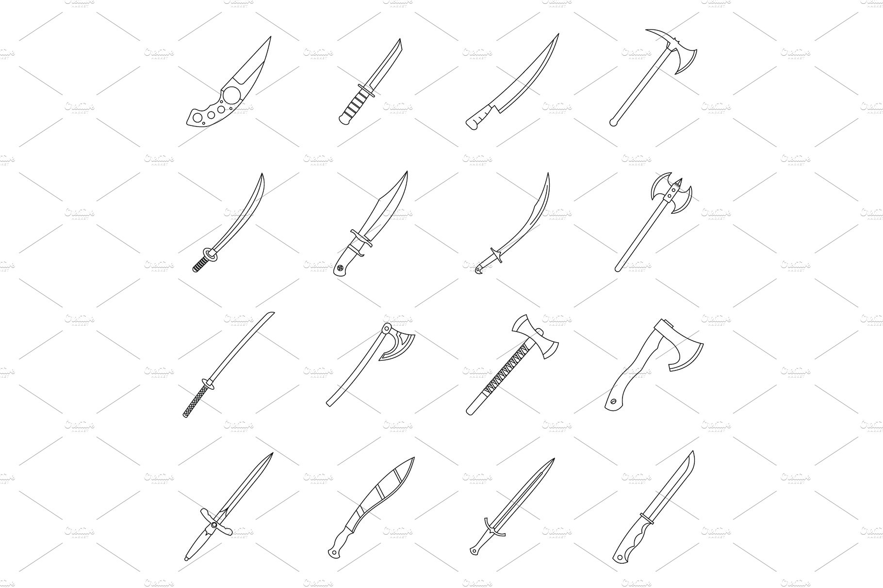 Steel arms symbols icons set cover image.