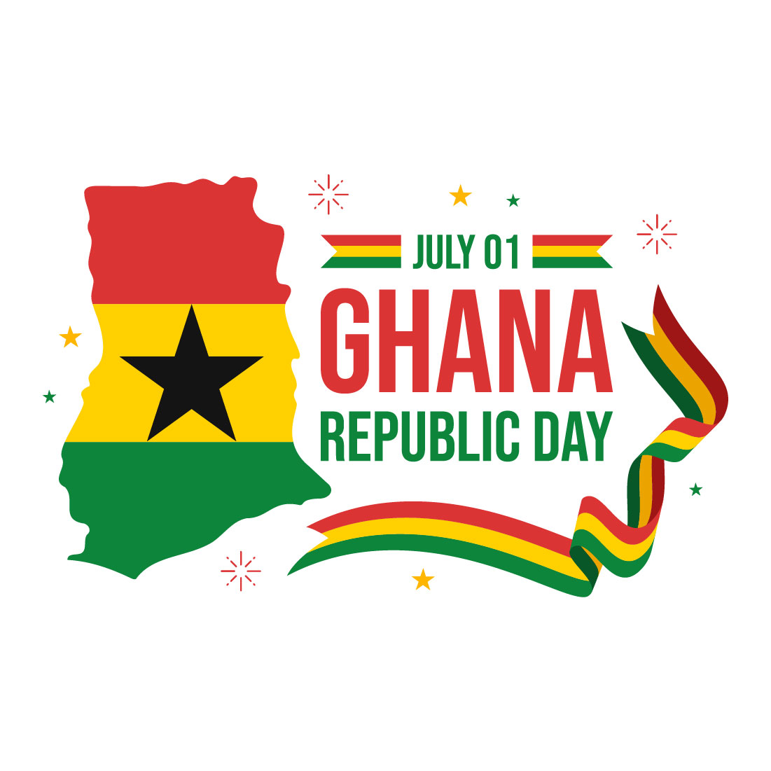 14 Happy Ghana Republic Day Illustration preview image.