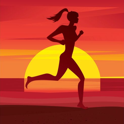 Girl trains at sunset cover image.