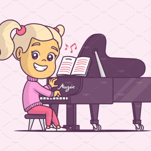 Girl Playing Piano cover image.