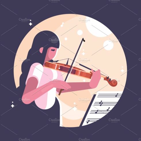 Girl playing violin cover image.