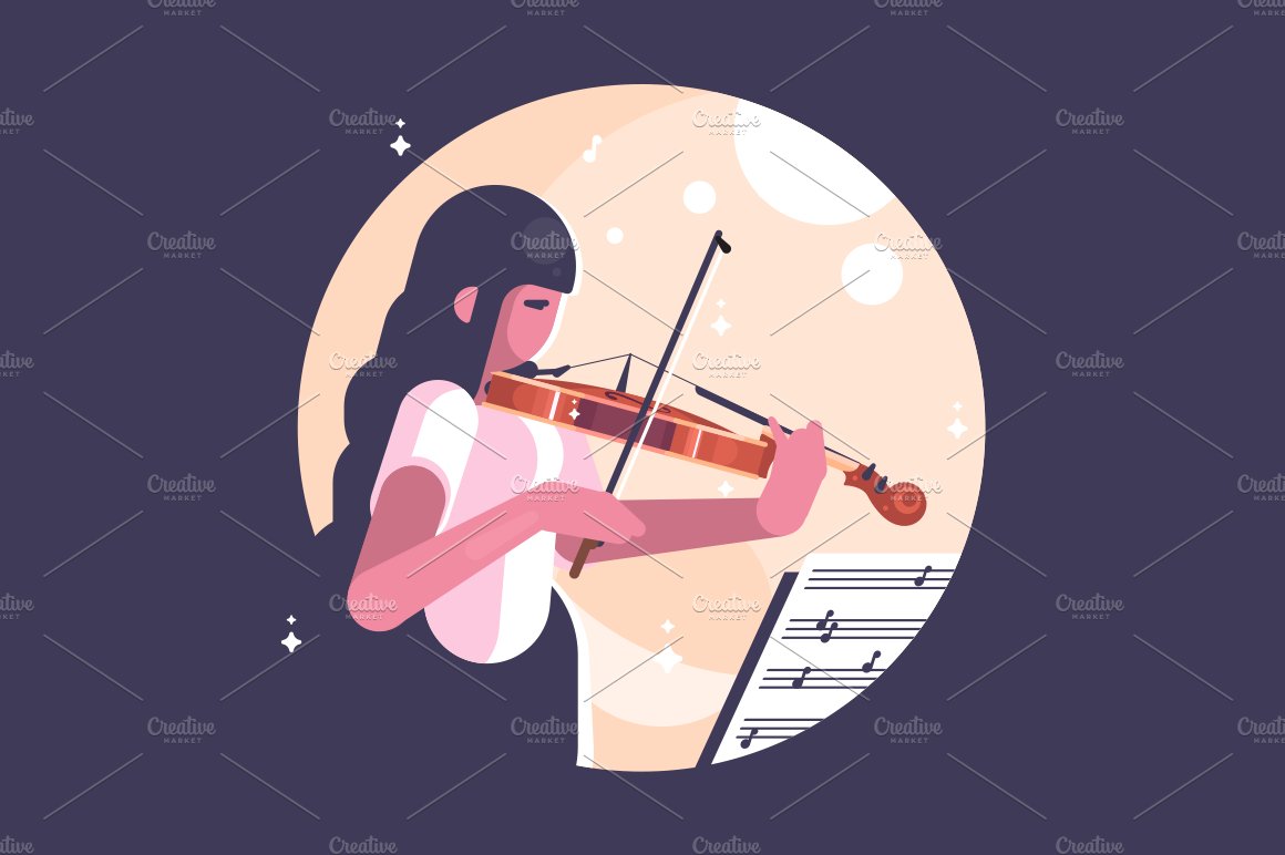 Girl playing violin cover image.