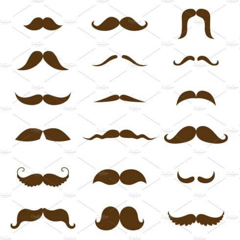 Mustache collection. Black cover image.