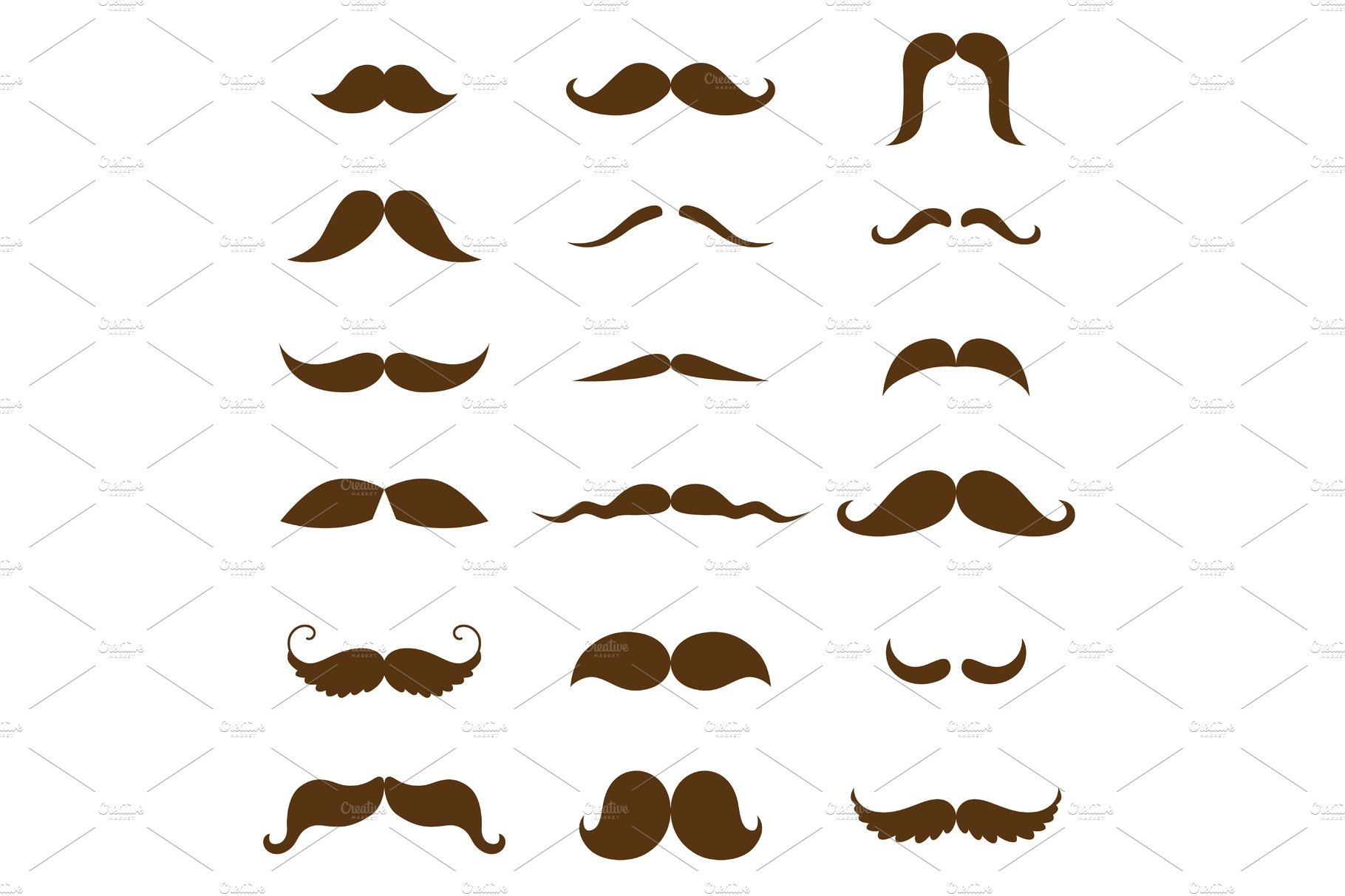 Mustache collection. Black cover image.