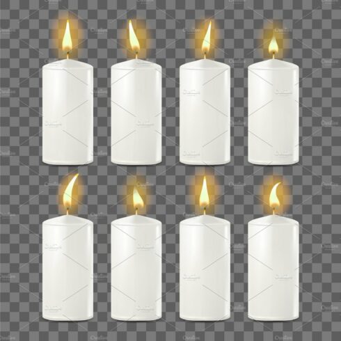 Candles Set Vector. White. Religion cover image.