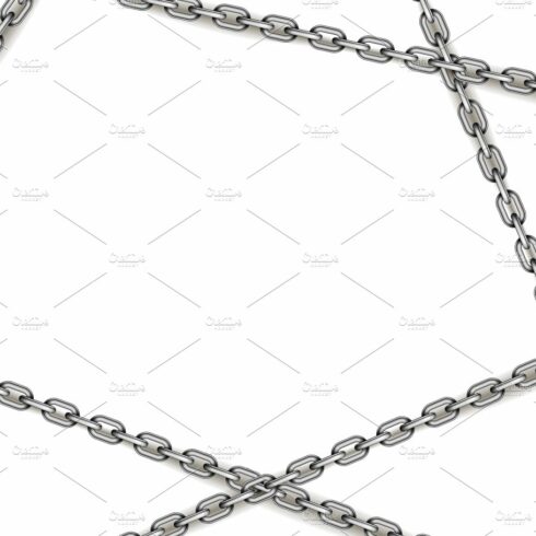 Glossy silver metal crossed chains cover image.