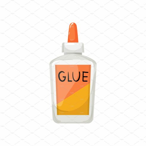 tube glue bottle cartoon vector cover image.