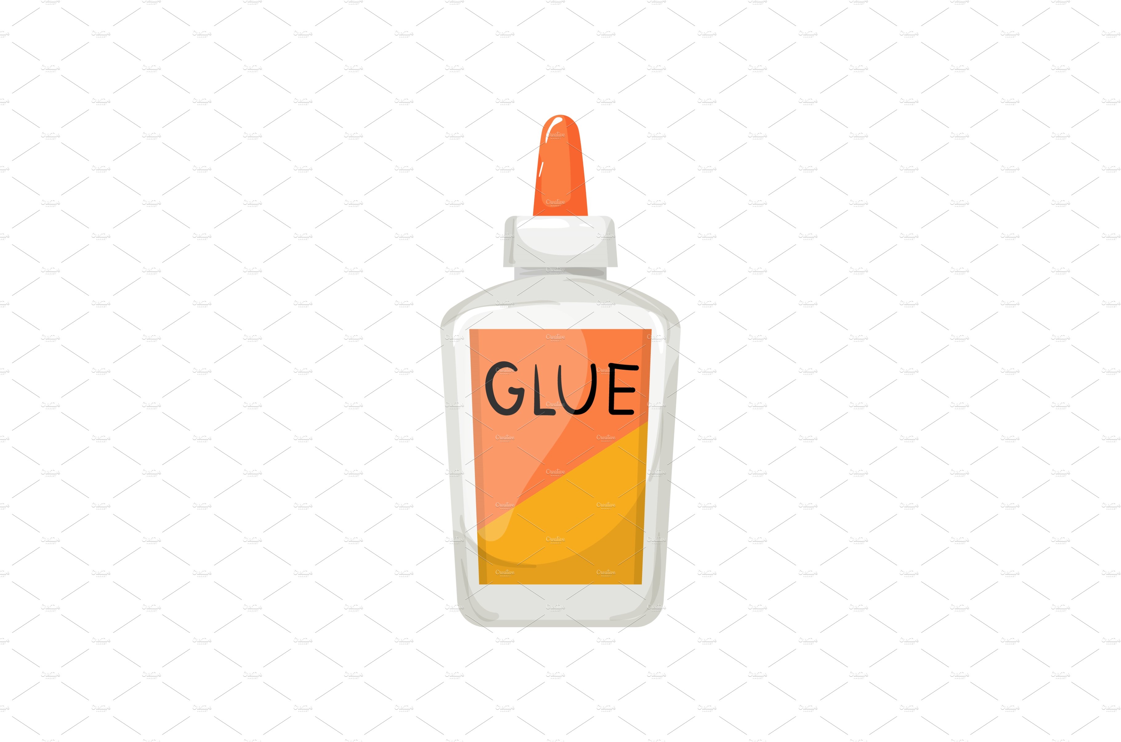 tube glue bottle cartoon vector cover image.
