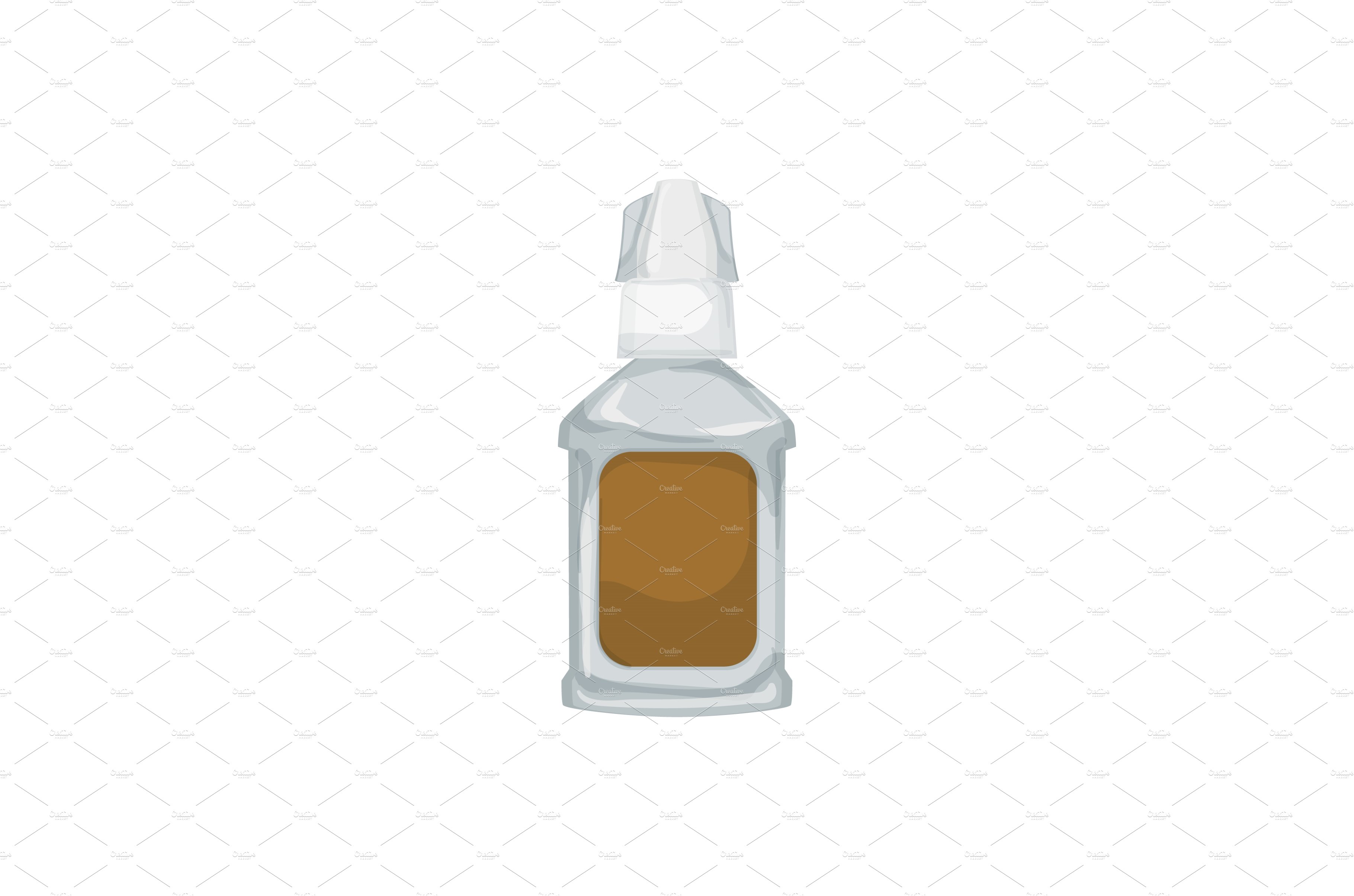 adhesive glue bottle cartoon vector cover image.