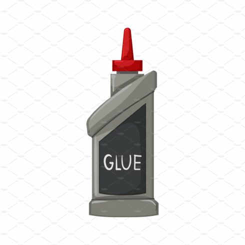 school glue bottle cartoon vector cover image.