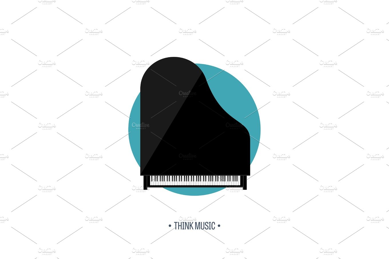 Vector illustration. Musical flat background. Piano key, keyboard. Melody. ... cover image.