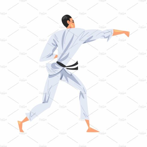 Man Karateka Doing Karate, Male cover image.
