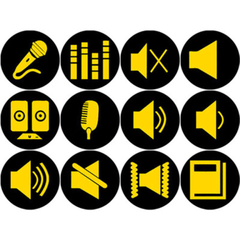 GOLD AND BLACK AUDIO ICONS cover image.