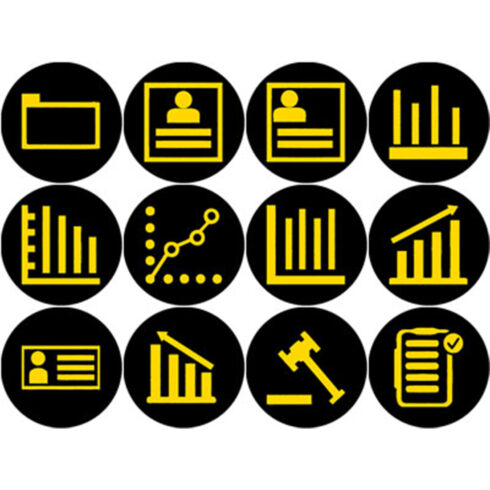 GOLD AND BLACK BUSINESS ICONS cover image.