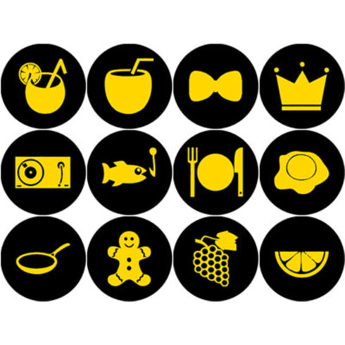 GOLD AND BLACK FOOD ROUND ICONS cover image.