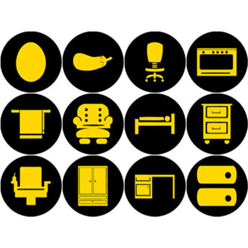 GOLD AND BLACK FURNITURE ROUND ICONS cover image.