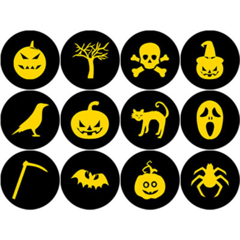 GOLD AND BLACK HALLOWEEN ROUND ICONS cover image.