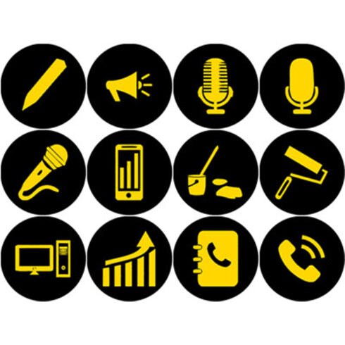 GOLD AND BLACK MUSIC ROUND ICONS cover image.