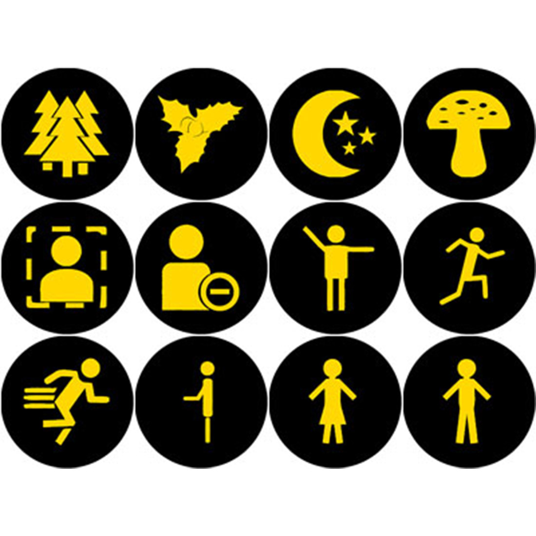 GOLD AND BLACK NATURE ROUND ICONS preview image.