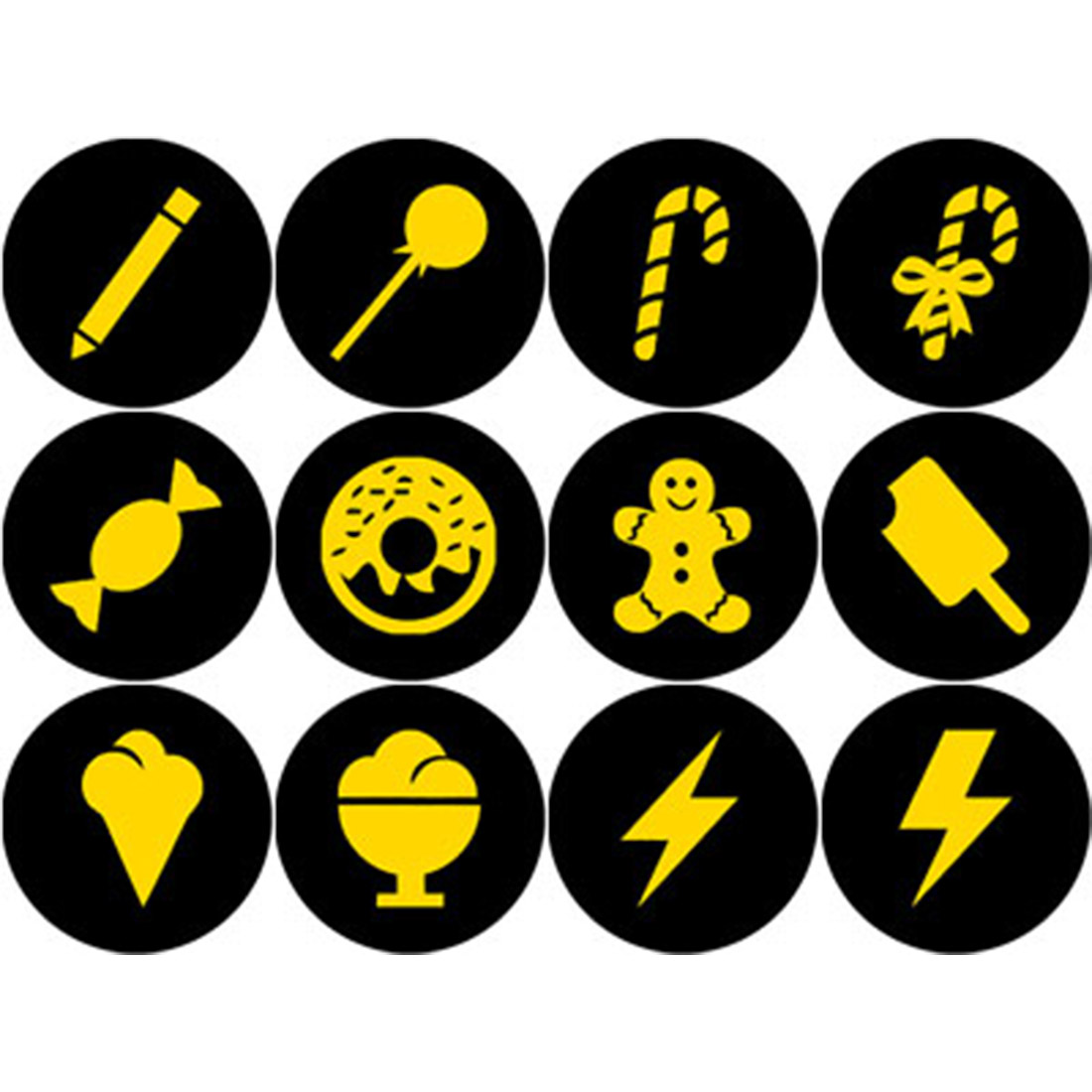 GOLD AND BLACK PEOPLE ROUND ICONS preview image.
