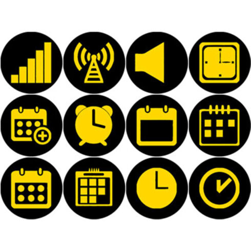 GOLD AND BLACK SYMBOL ROUND ICONS cover image.