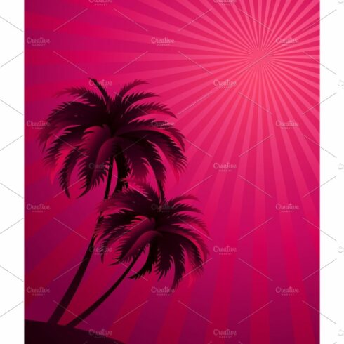 Vector sunset background cover image.