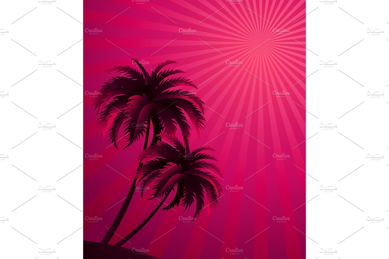 Vector sunset background cover image.